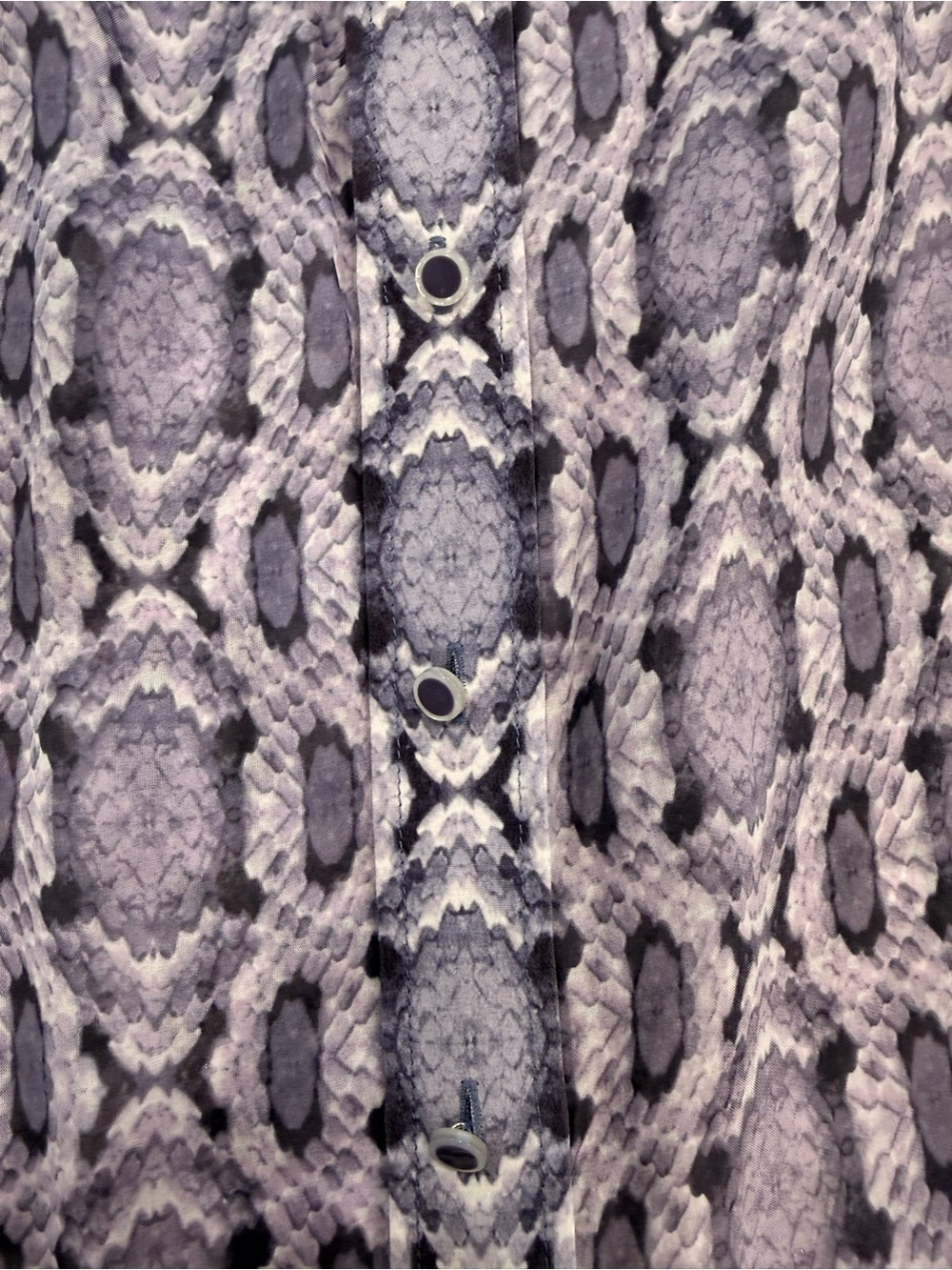 Richard Graham Lavender Snakeskin Print Blouse | Button Front | Size M - Picture 8 of 10